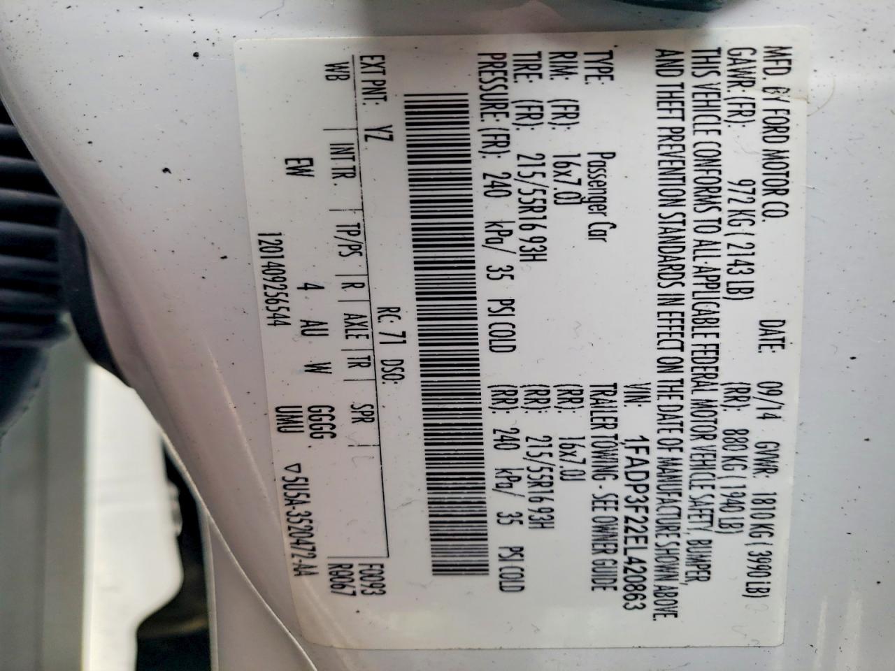 2014 FORD FOCUS SE photo 12