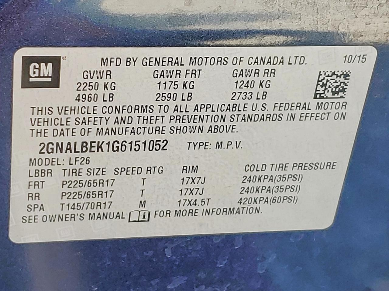 2016 CHEVROLET EQUINOX LS photo 27