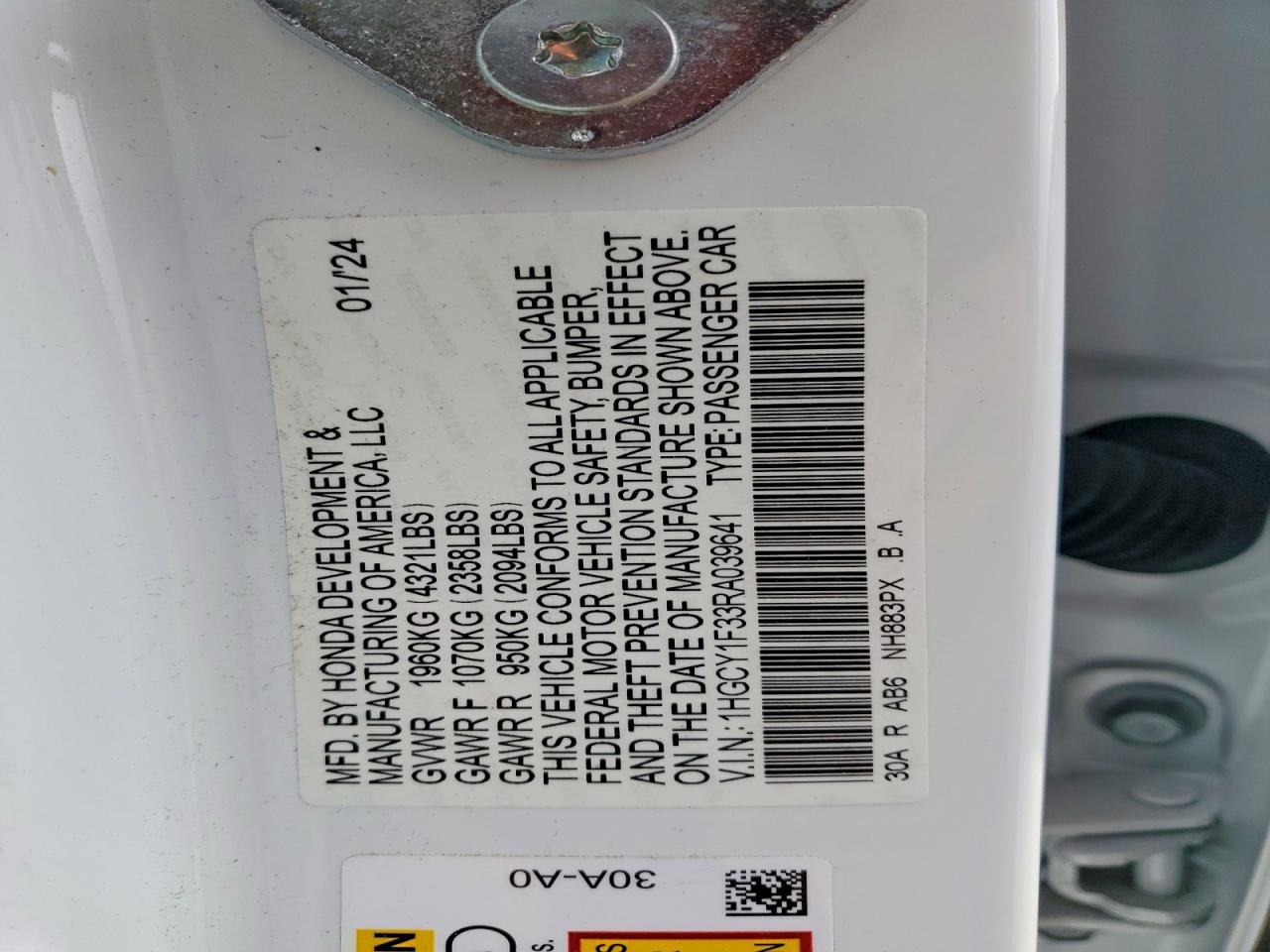 2024 HONDA ACCORD EX photo 34