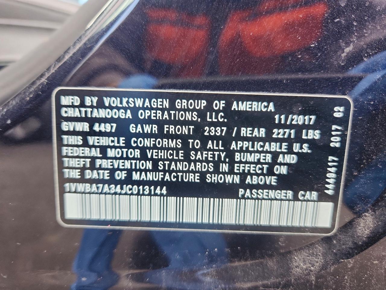 2018 VOLKSWAGEN PASSAT SE photo 34