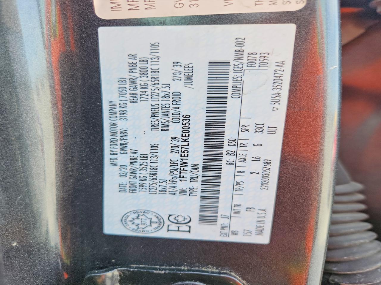 2020 FORD F150 SUPERCREW photo 13