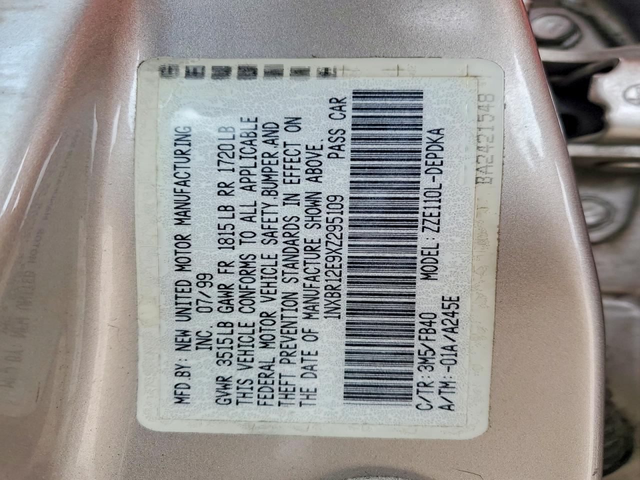 1999 TOYOTA COROLLA VE photo 27
