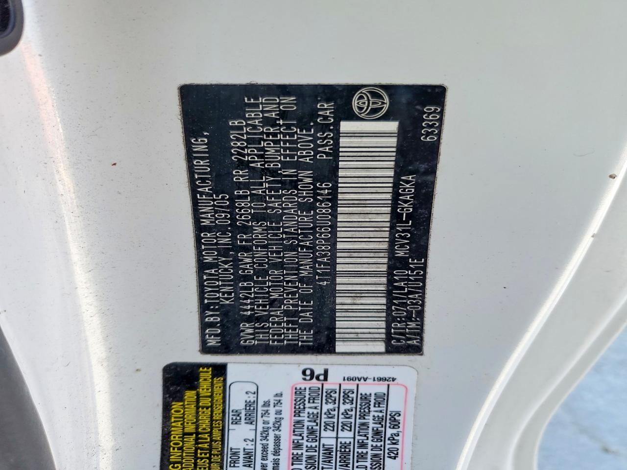 2006 TOYOTA CAMRY SOLARA SLE V6 photo 12