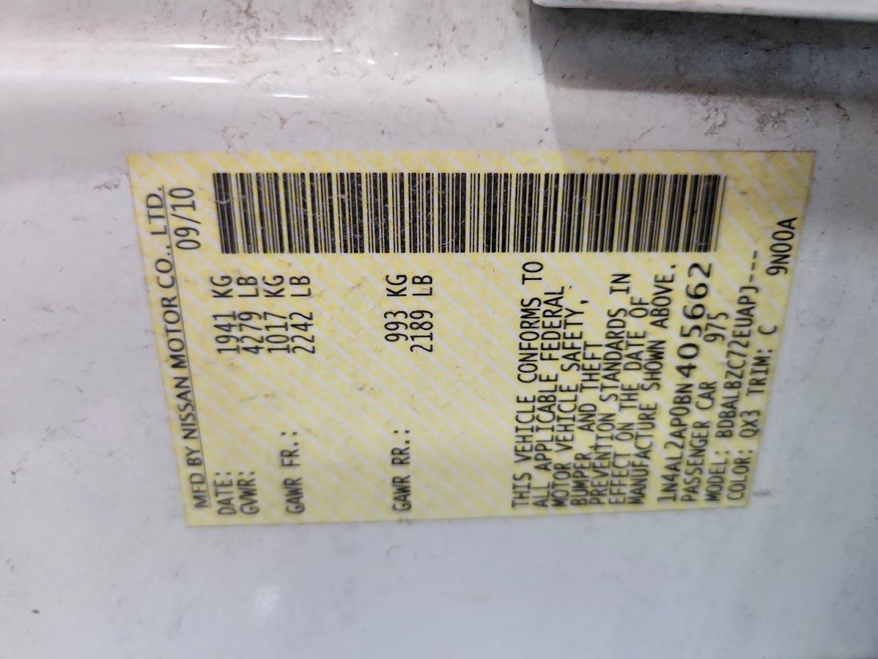 2011 NISSAN ALTIMA 2.5 photo 25