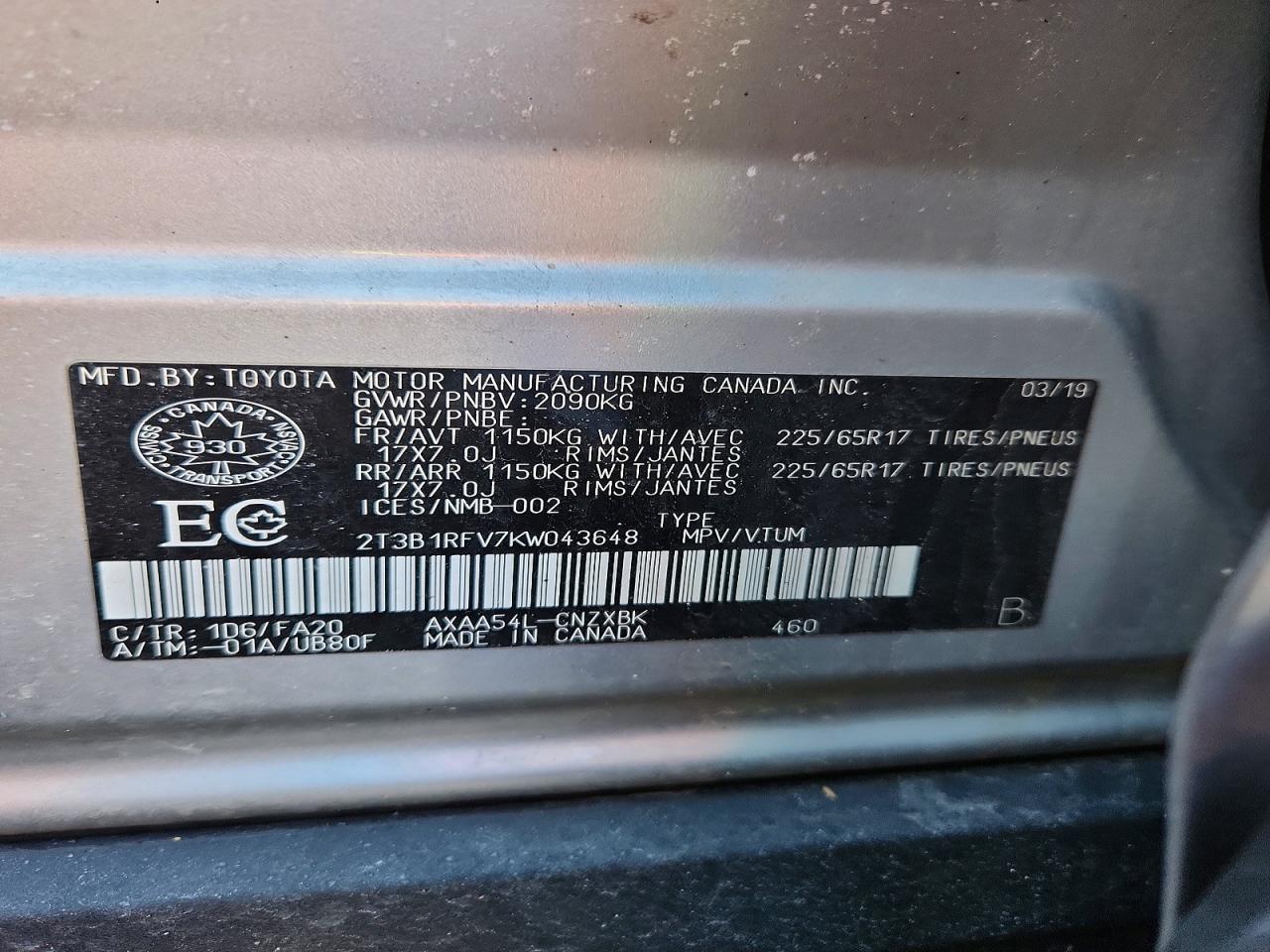 2019 TOYOTA RAV4 LE photo 37