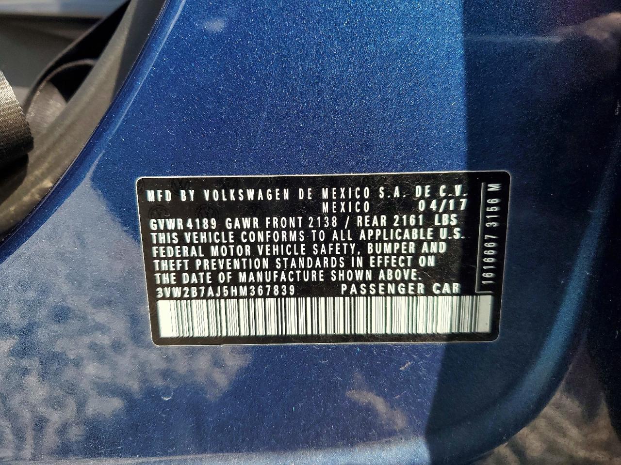 2017 VOLKSWAGEN JETTA S photo 13