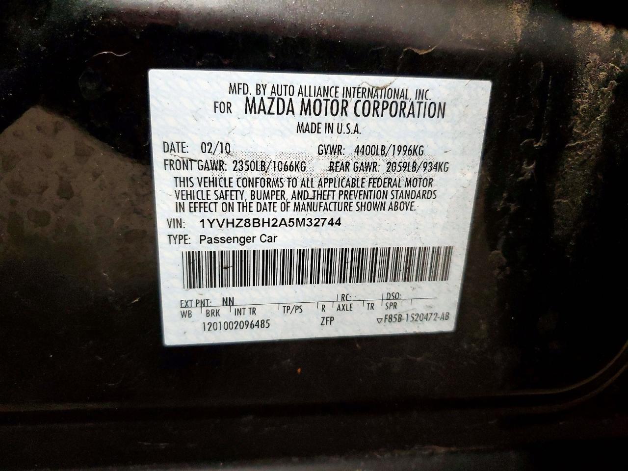 2010 MAZDA 6 I photo 25