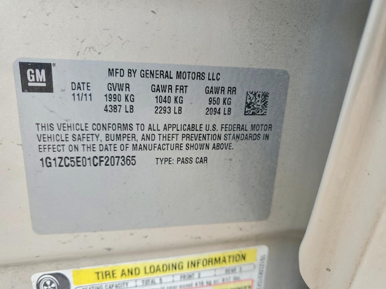 2012 CHEVROLET MALIBU 1LT photo 34