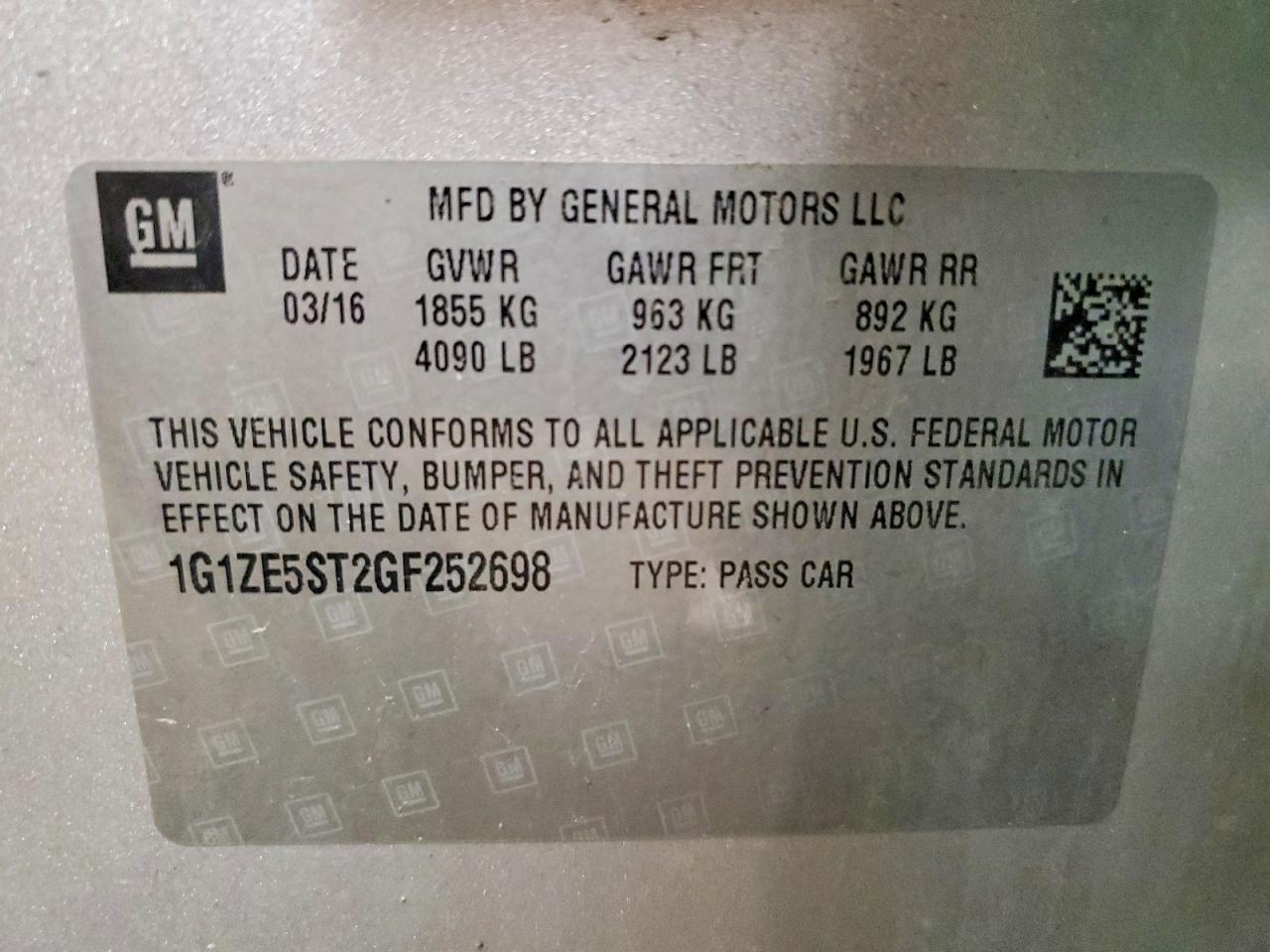 2016 CHEVROLET MALIBU LT photo 34