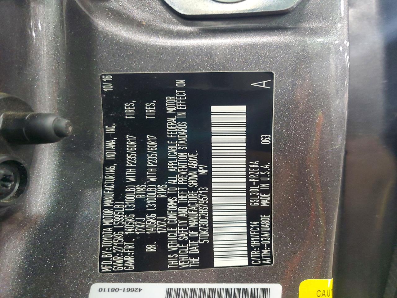 2017 TOYOTA SIENNA LE 8-PASSENGER photo 25