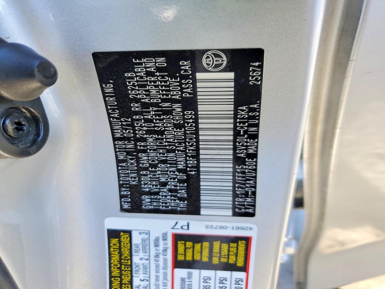 2012 TOYOTA CAMRY SE photo 23