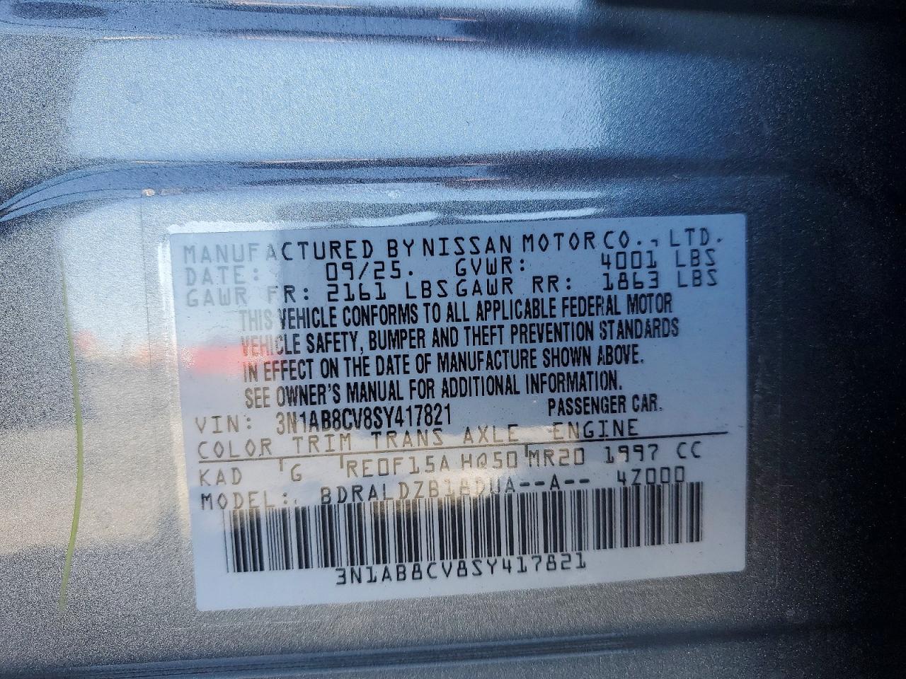 2025 NISSAN SENTRA SV photo 23