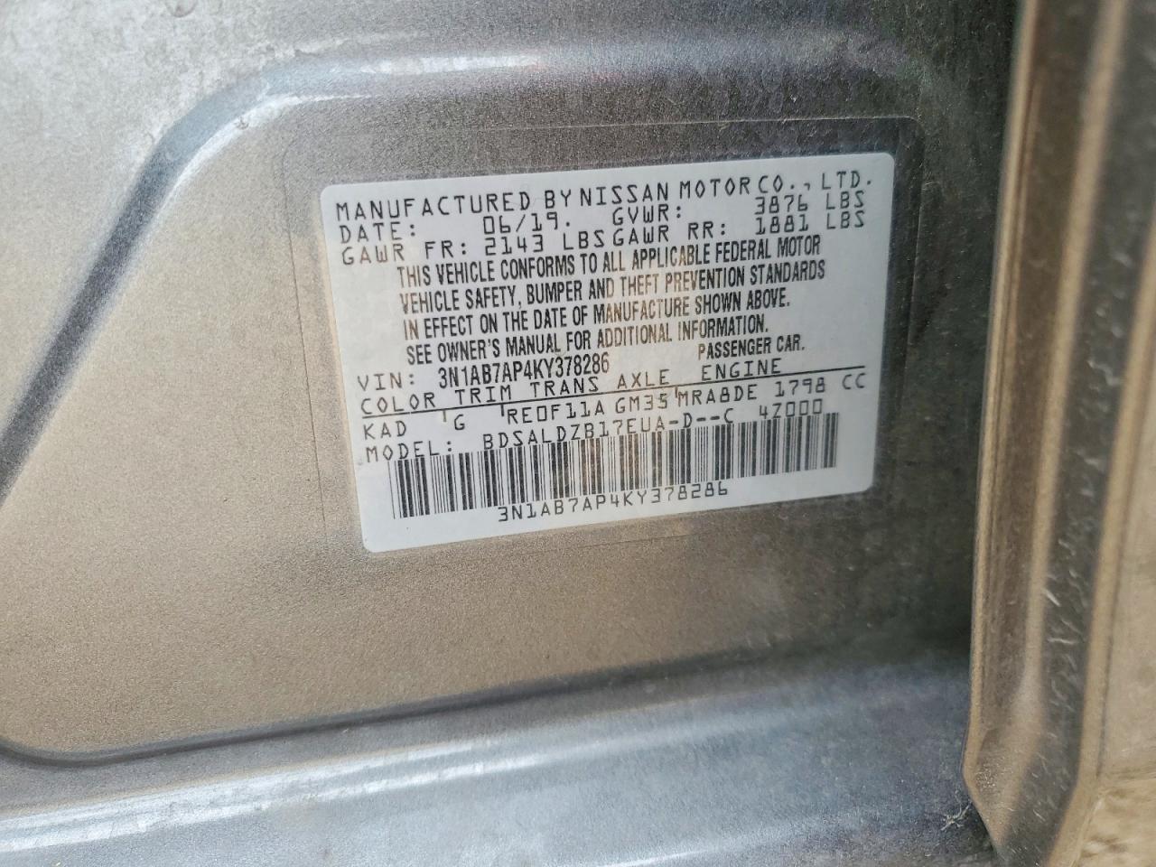 2019 NISSAN SENTRA SV photo 23