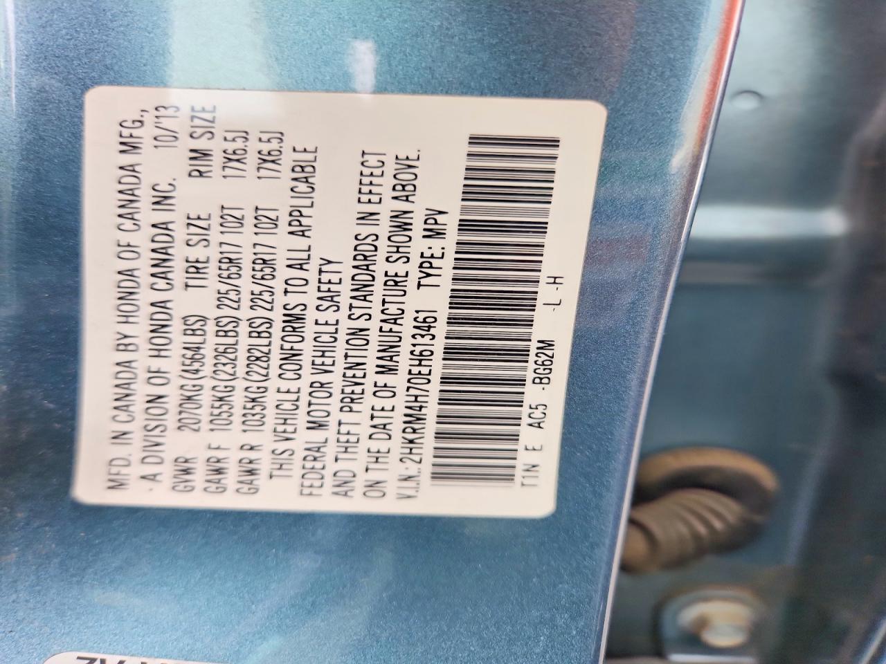 2014 HONDA CR-V EXL photo 37