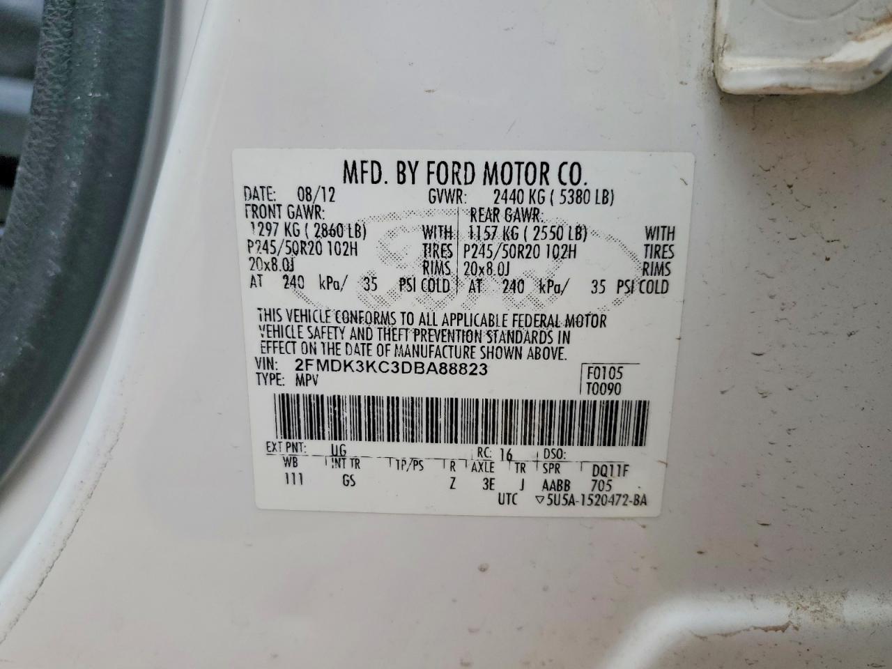 2013 FORD EDGE LIMITED photo 25
