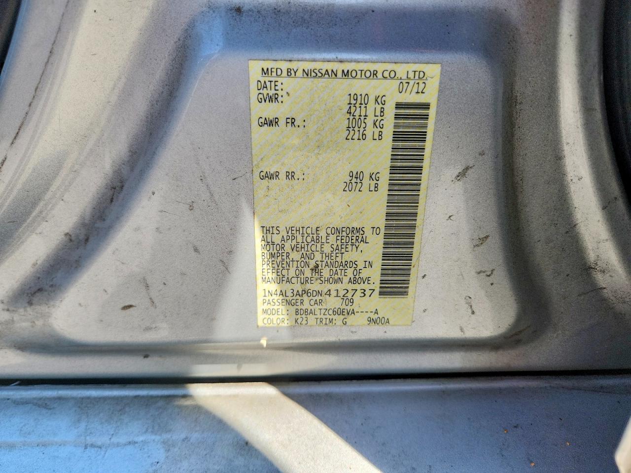 2013 NISSAN ALTIMA 2.5 photo 34