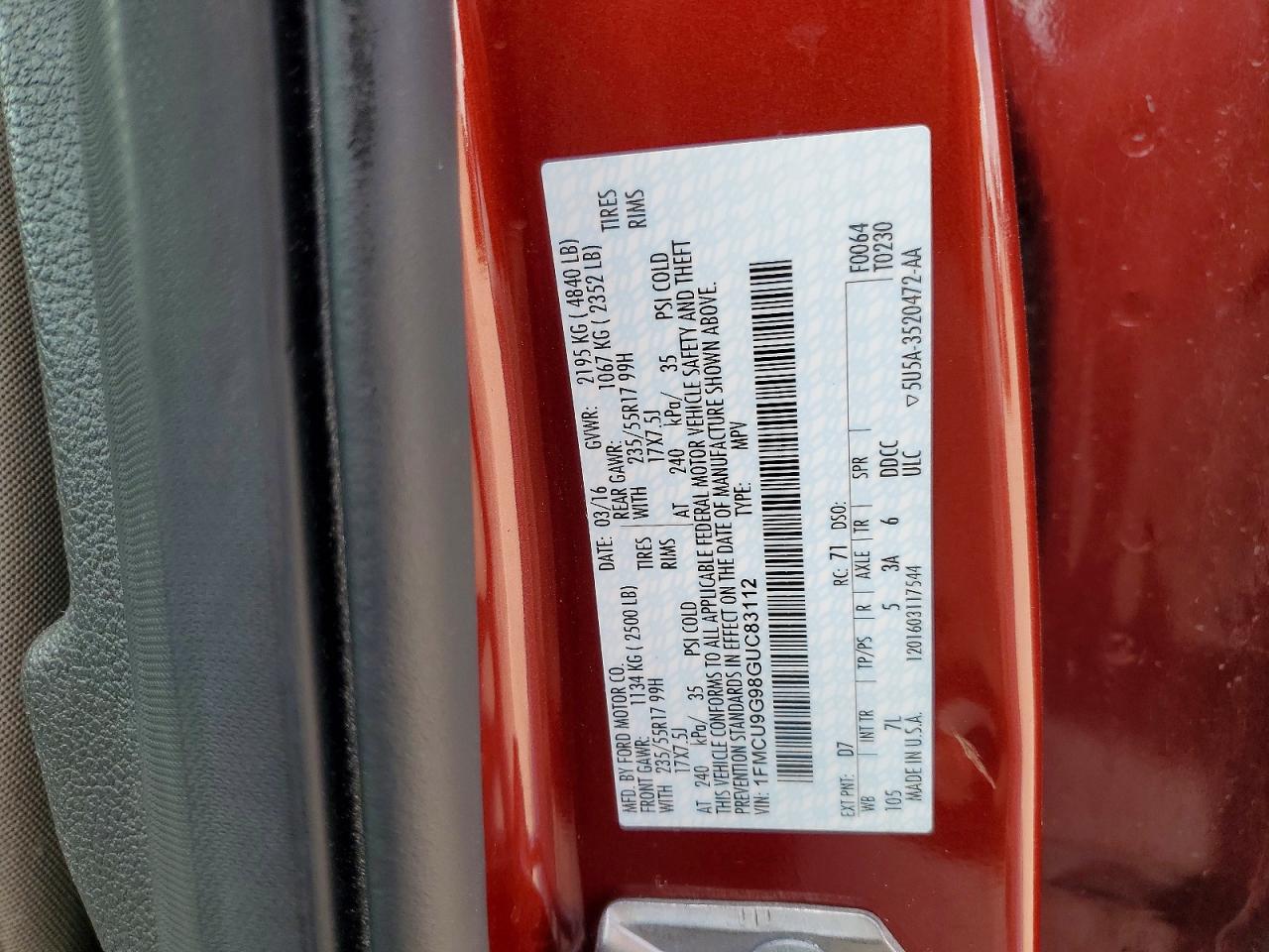 2016 FORD ESCAPE SE photo 34