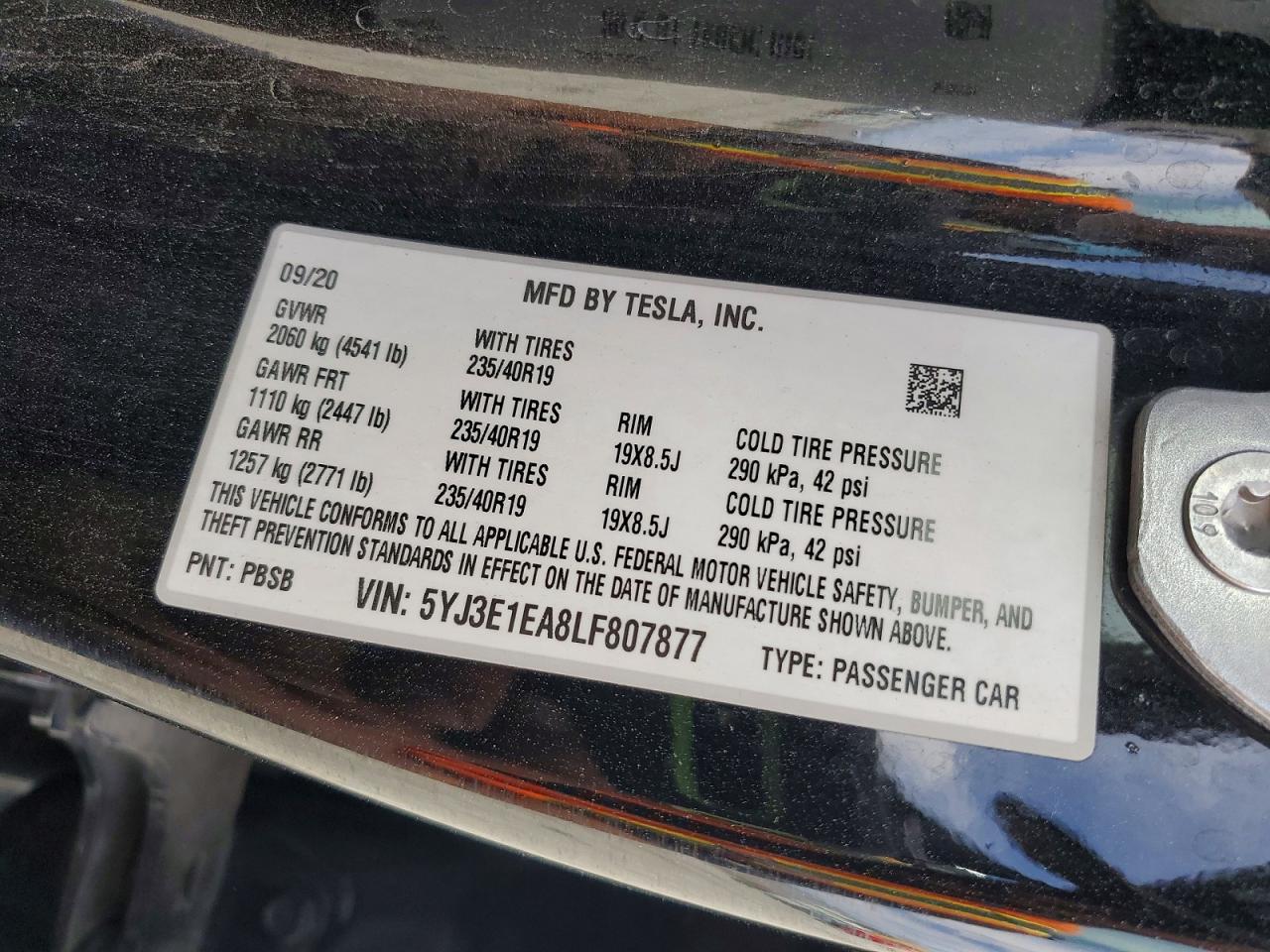 2020 TESLA MODEL 3 photo 23