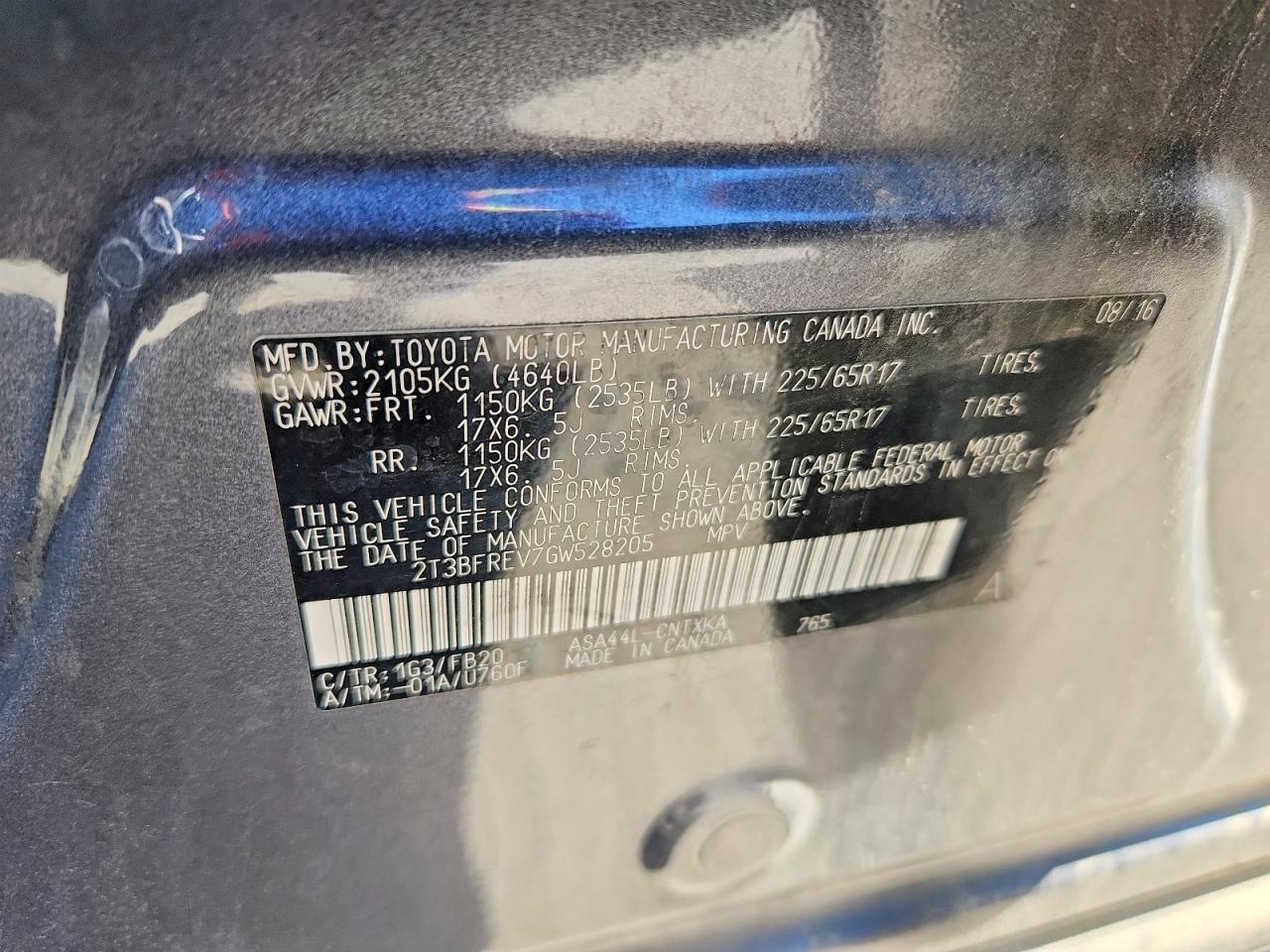 2016 TOYOTA RAV4 LE photo 37