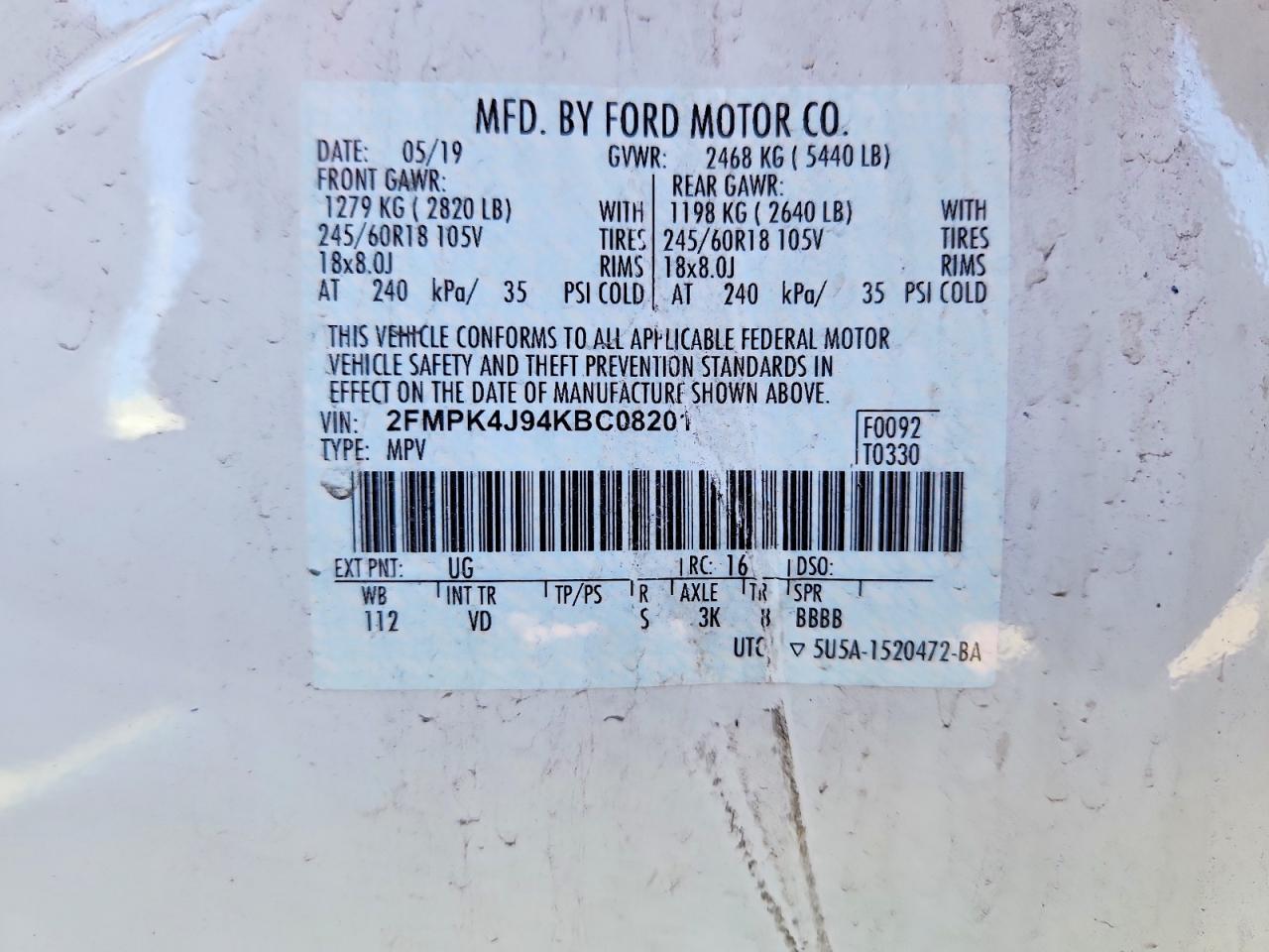 2019 FORD EDGE SEL photo 25