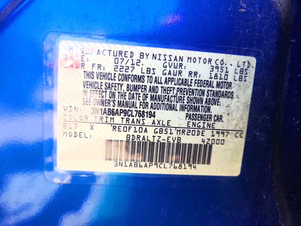 2012 NISSAN SENTRA 2.0 photo 23