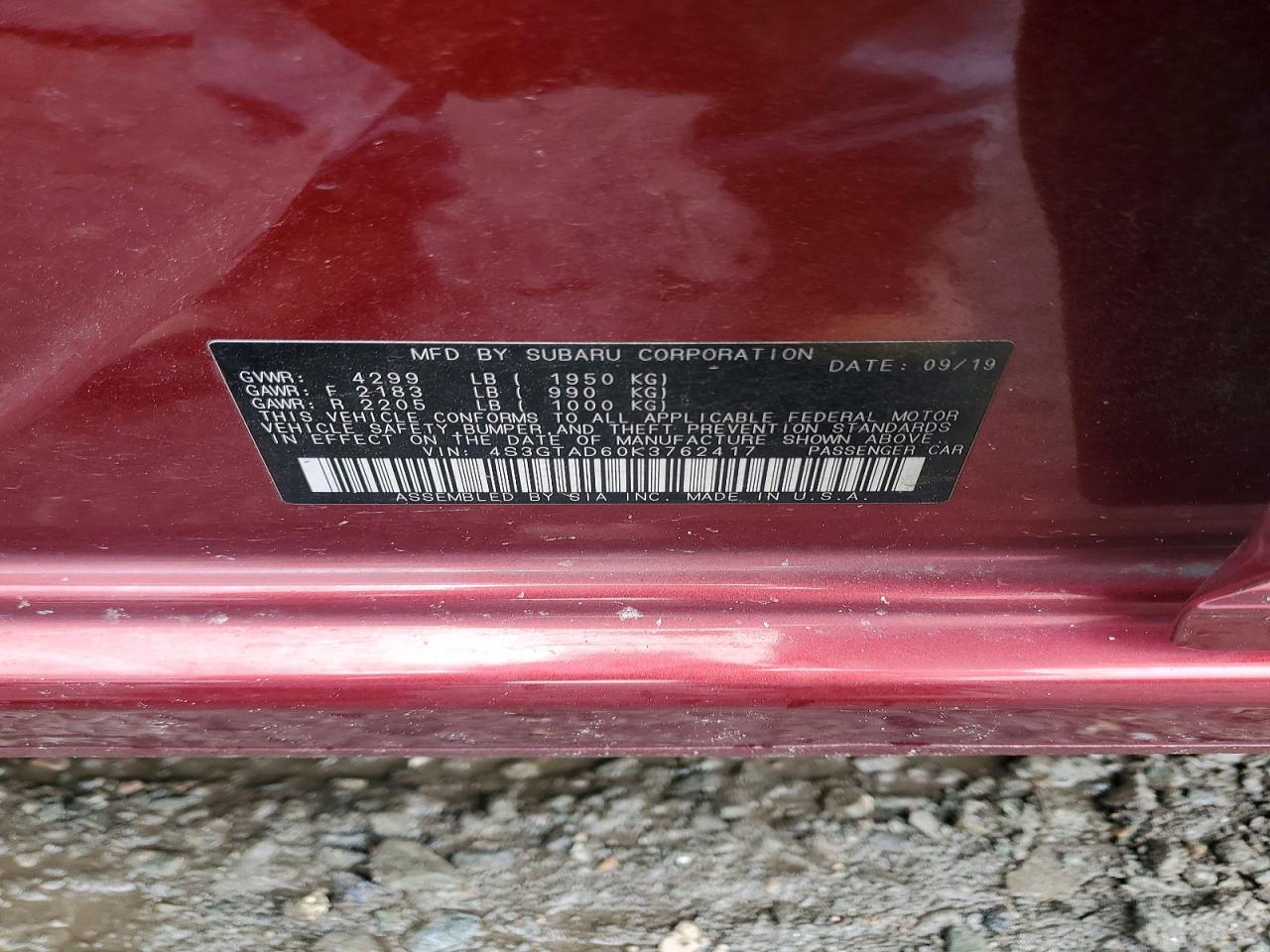 2019 SUBARU IMPREZA PREMIUM photo 37