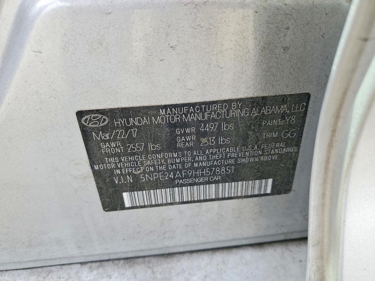 2017 HYUNDAI SONATA BASE photo 25