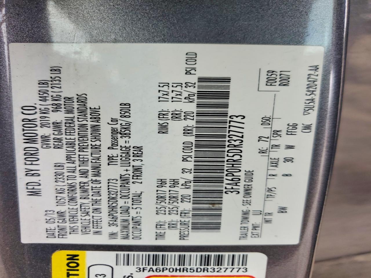 2013 FORD FUSION SE photo 23