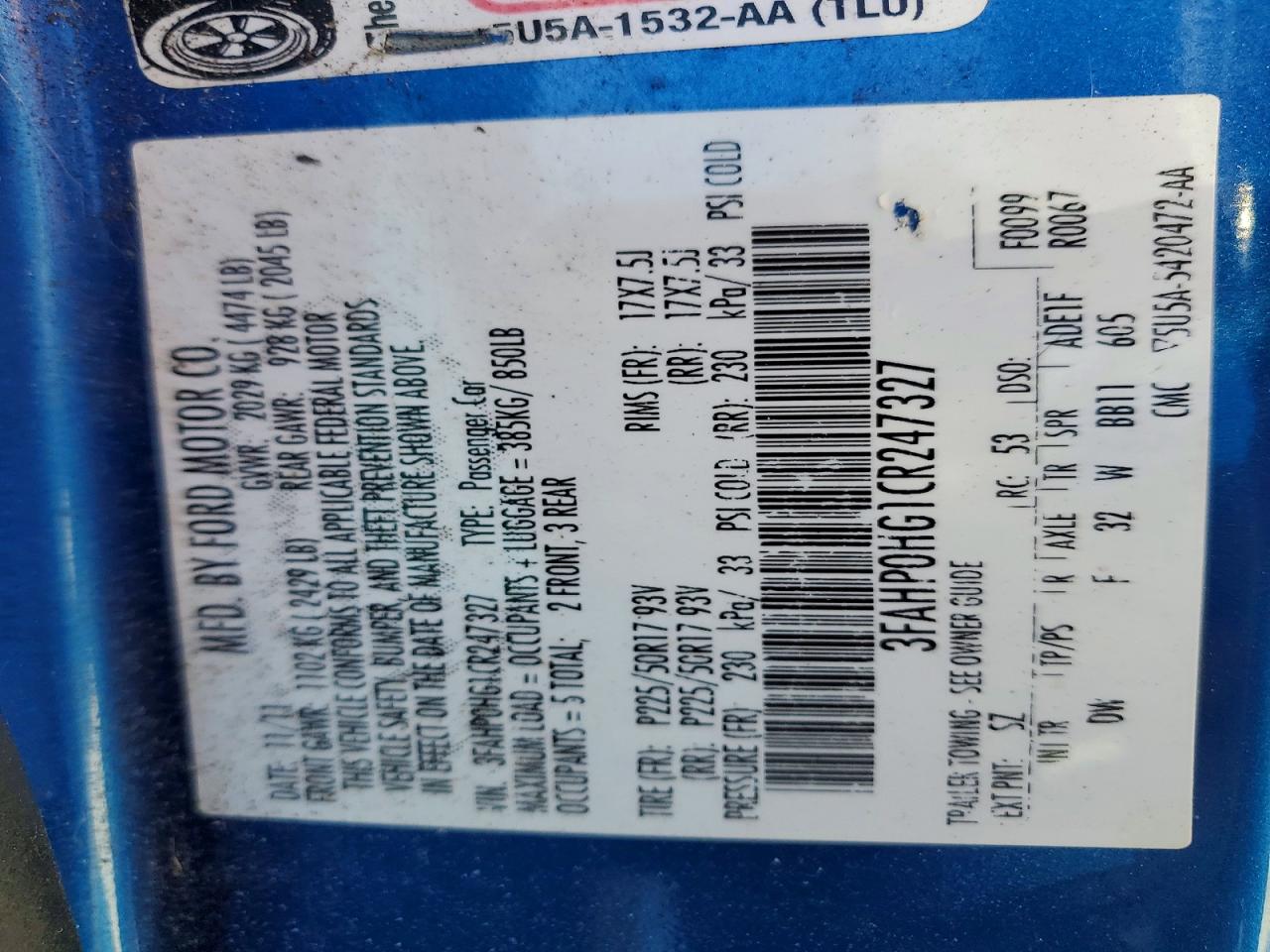 2012 FORD FUSION SE photo 13