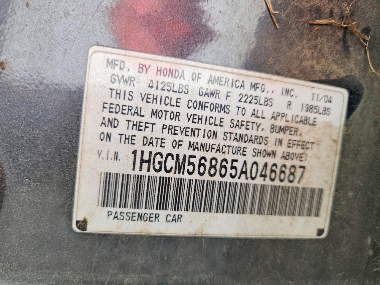 2005 HONDA ACCORD EX photo 23