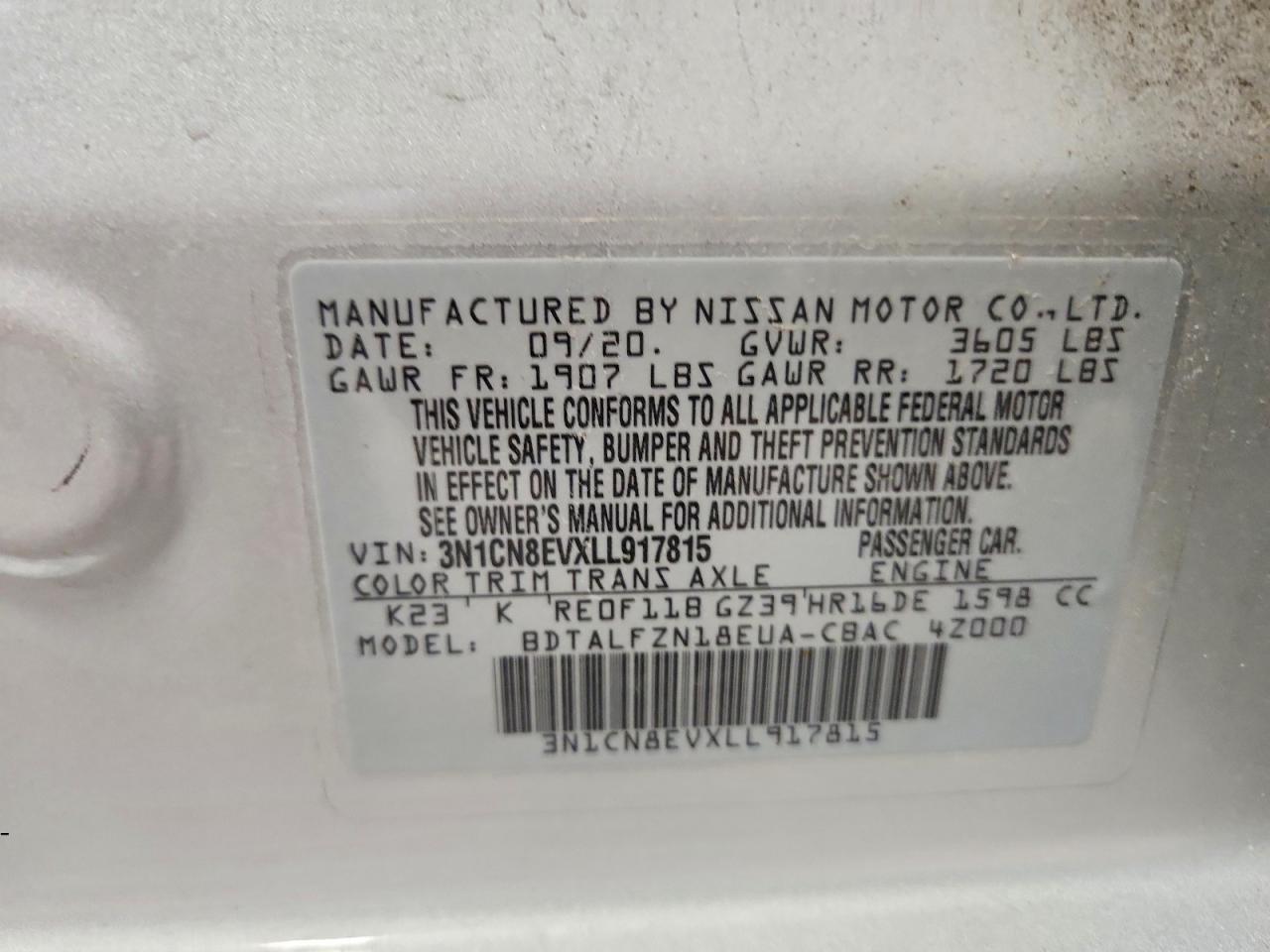 2020 NISSAN VERSA SV photo 25