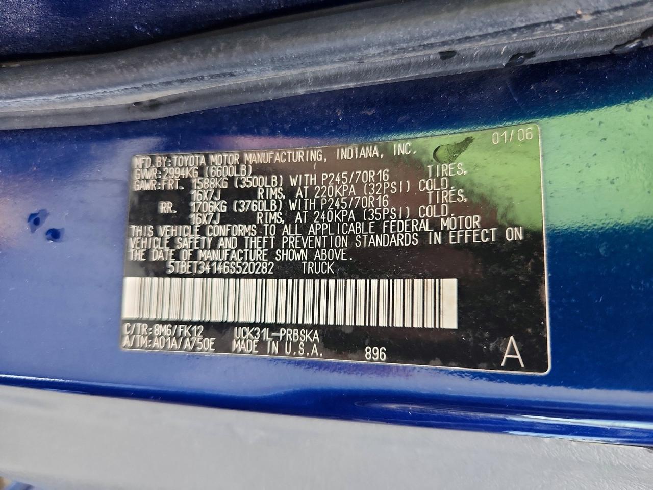 2006 TOYOTA TUNDRA SR5 photo 34