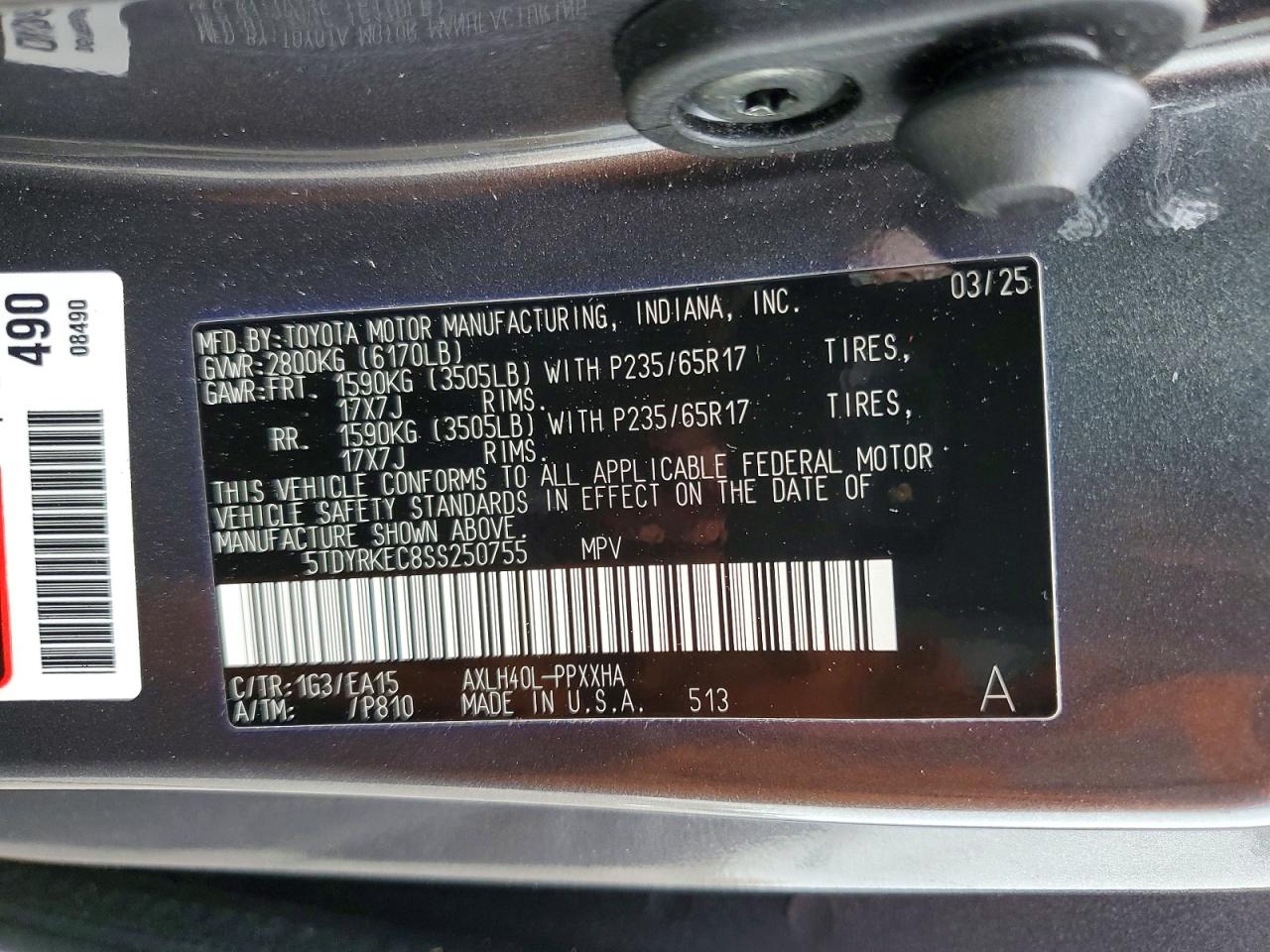 2025 TOYOTA SIENNA XLE 8-PASSENGER photo 27