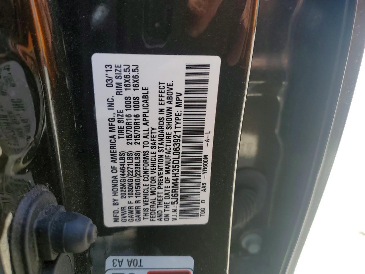 2013 HONDA CR-V LX photo 37