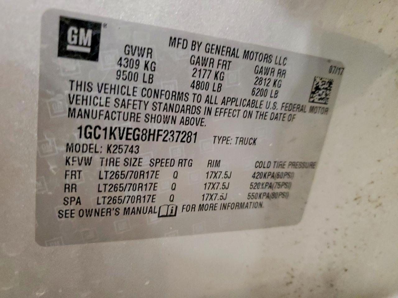 2017 CHEVROLET SILVERADO K2500 HEAVY DUTY LT photo 12