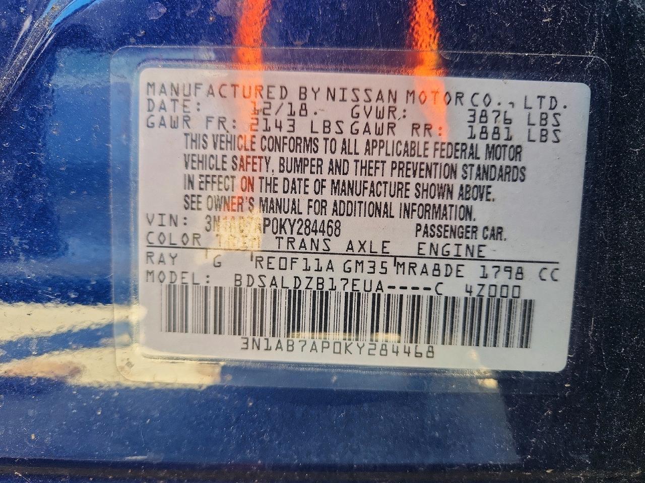 2019 NISSAN SENTRA SV photo 23