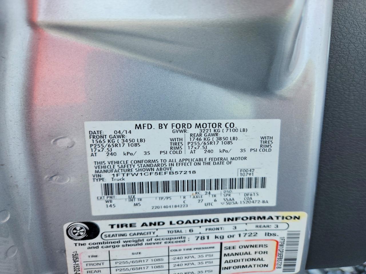 2014 FORD F150 photo 37