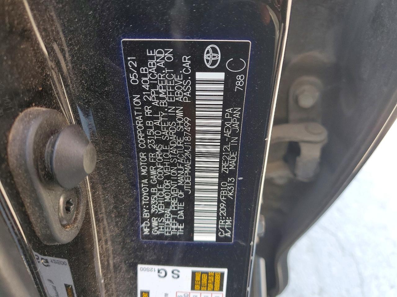 2021 TOYOTA COROLLA LE photo 23
