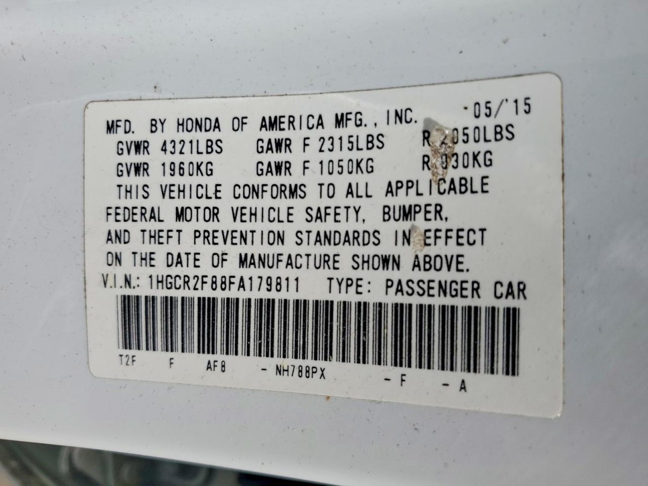 2015 HONDA ACCORD EXL photo 23