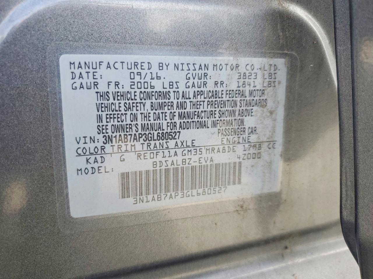 2016 NISSAN SENTRA S photo 13
