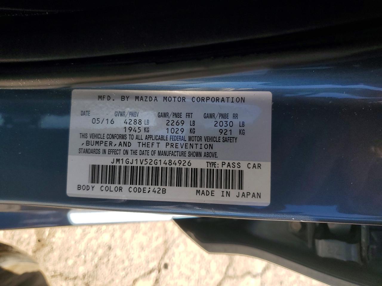 2016 MAZDA 6 TOURING photo 23
