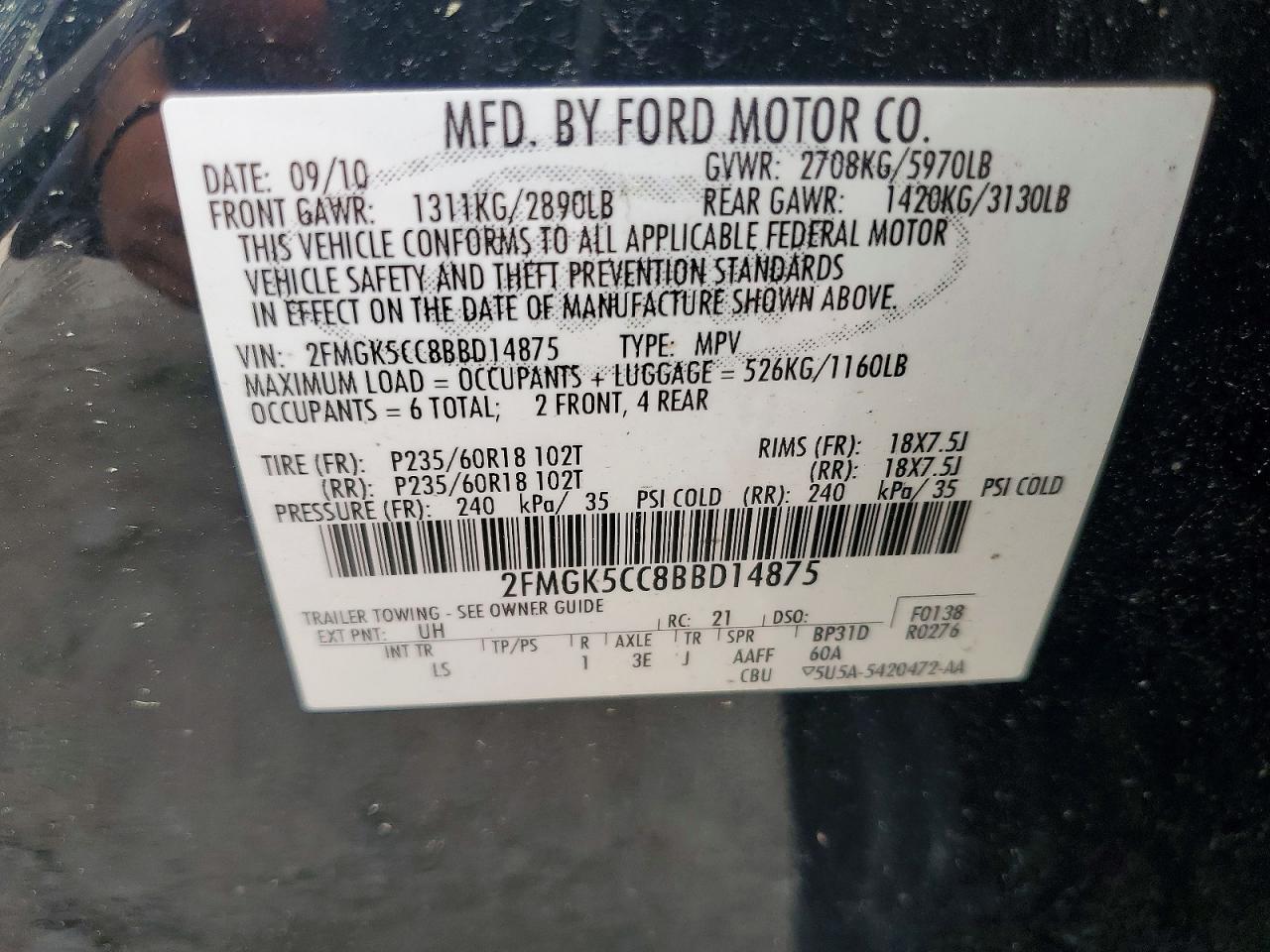 2011 FORD FLEX SEL photo 37