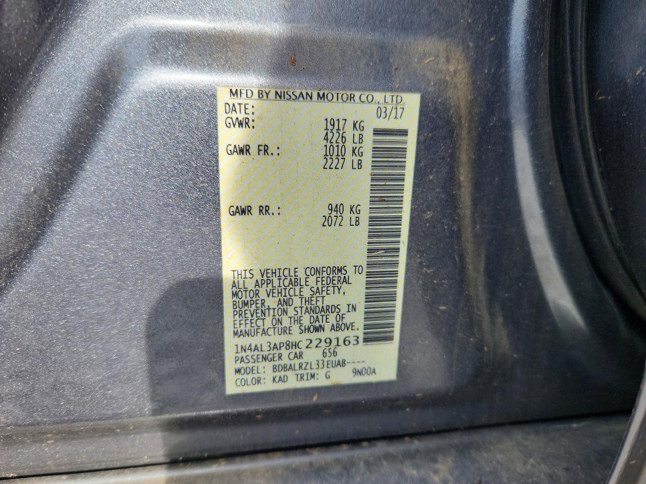 2017 NISSAN ALTIMA 2.5 SL photo 34
