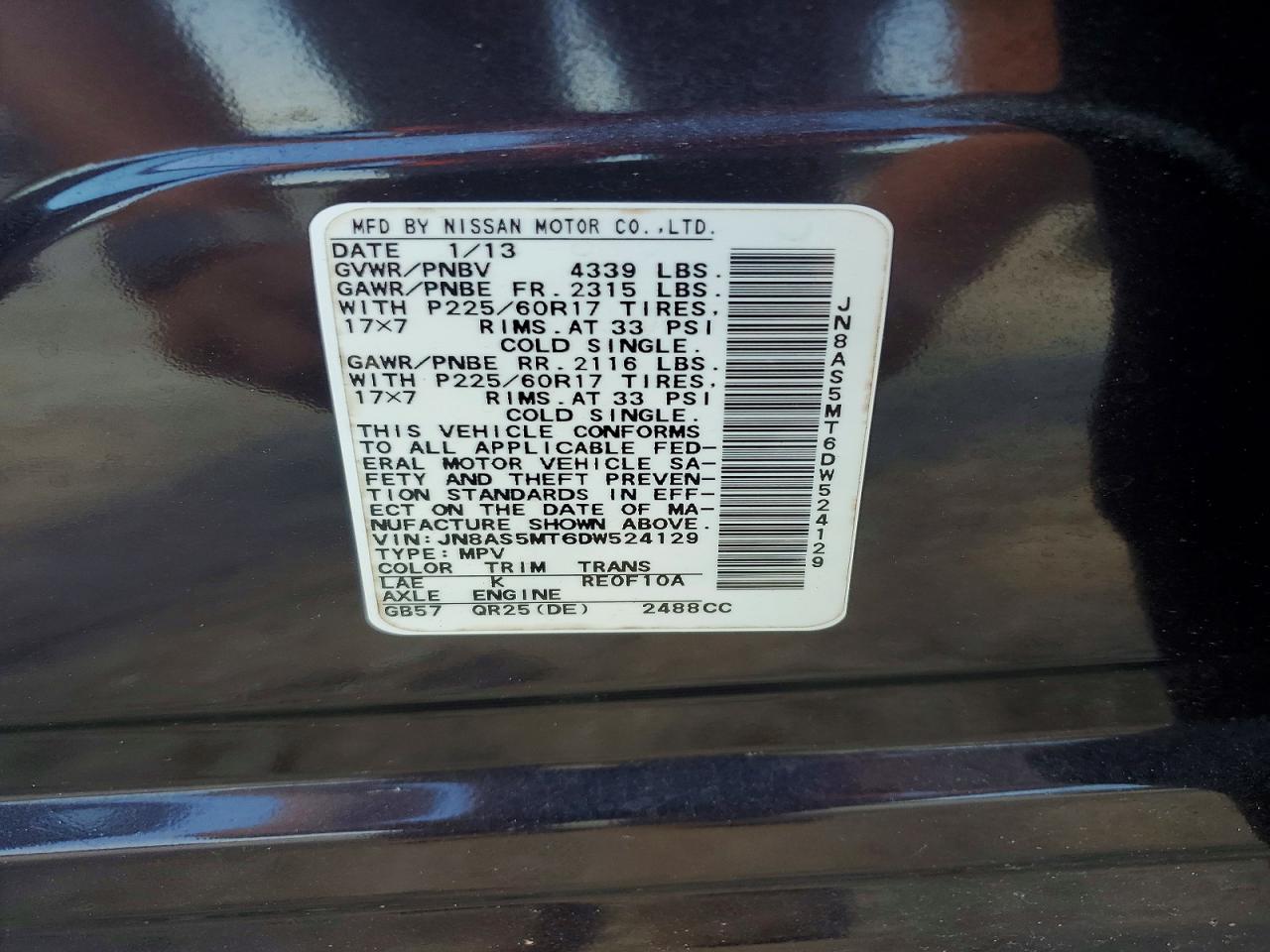 2013 NISSAN ROGUE S photo 37