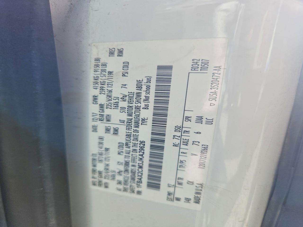 2018 FORD TRANSIT T-350 photo 37