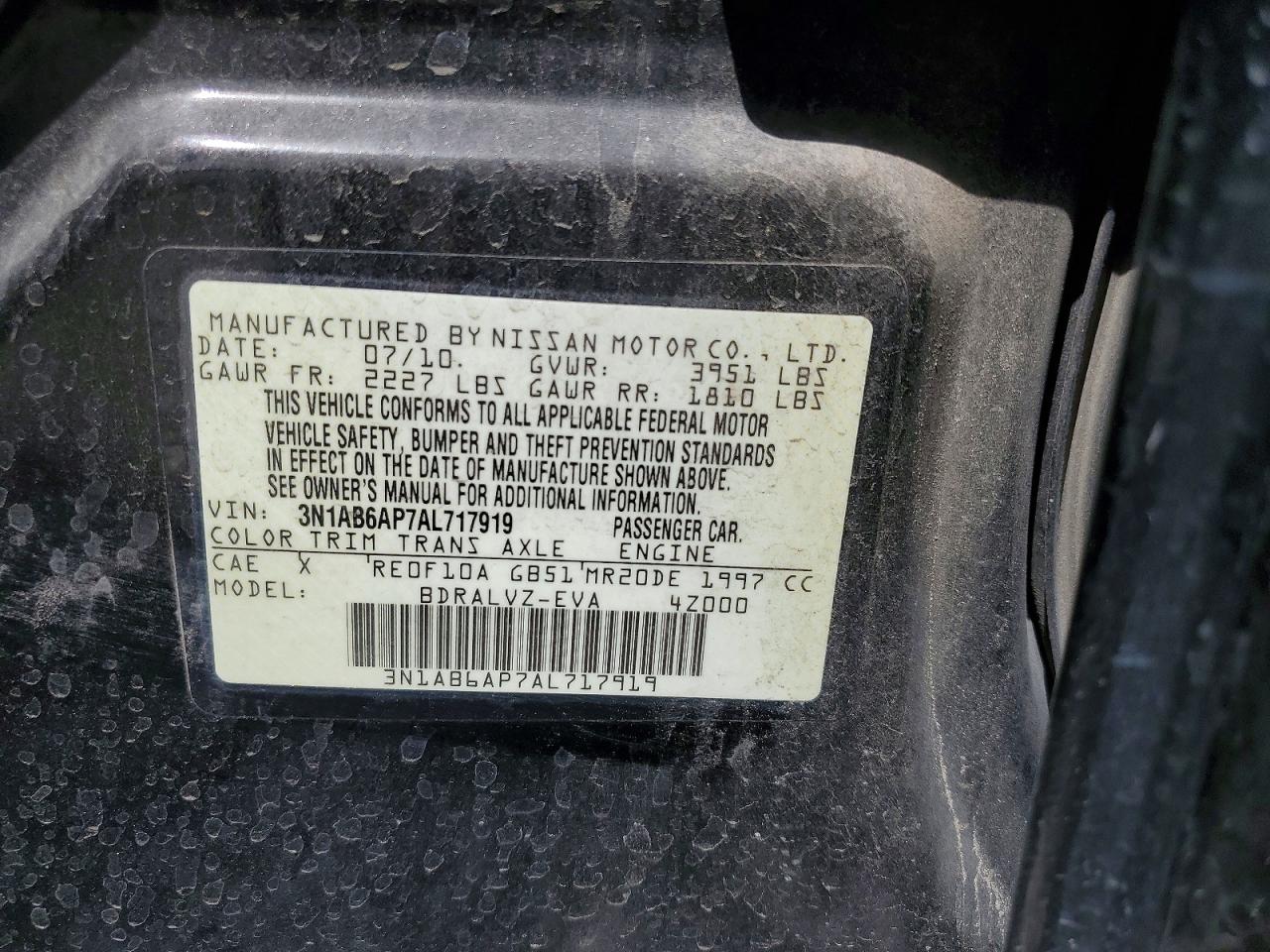 2010 NISSAN SENTRA 2.0 photo 12