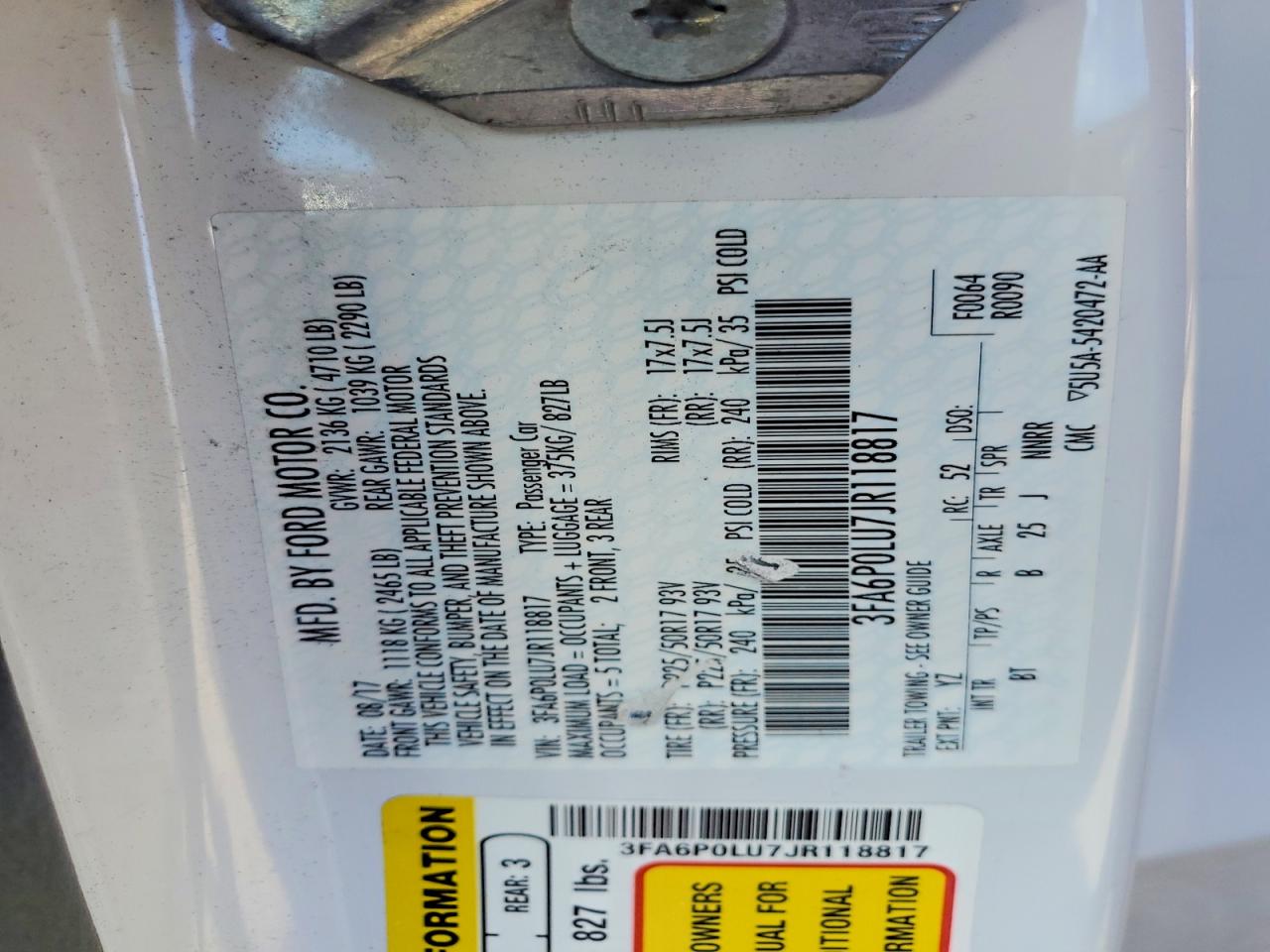 2018 FORD FUSION SE HYBRID photo 12