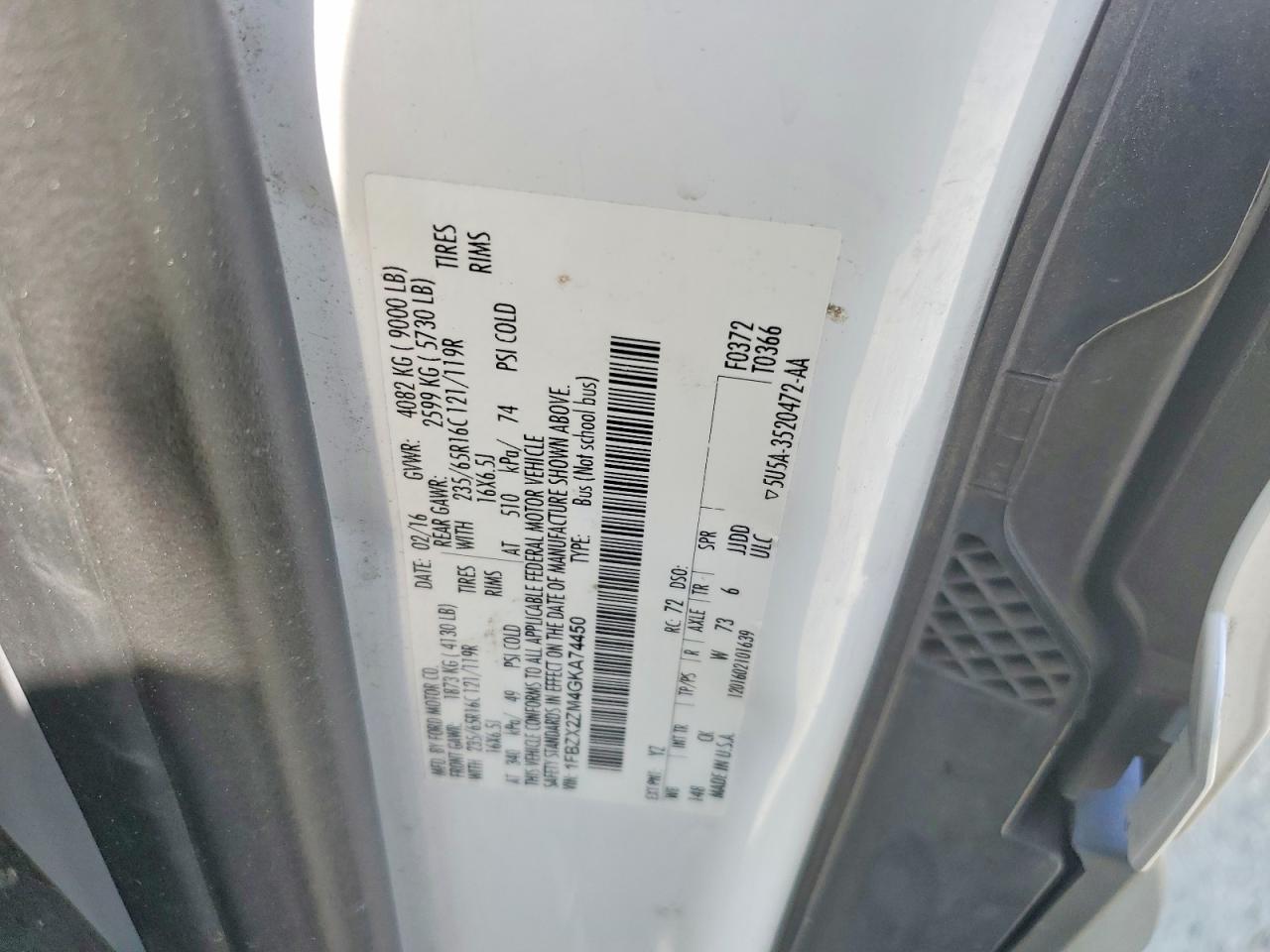 2016 FORD TRANSIT T-350 photo 25