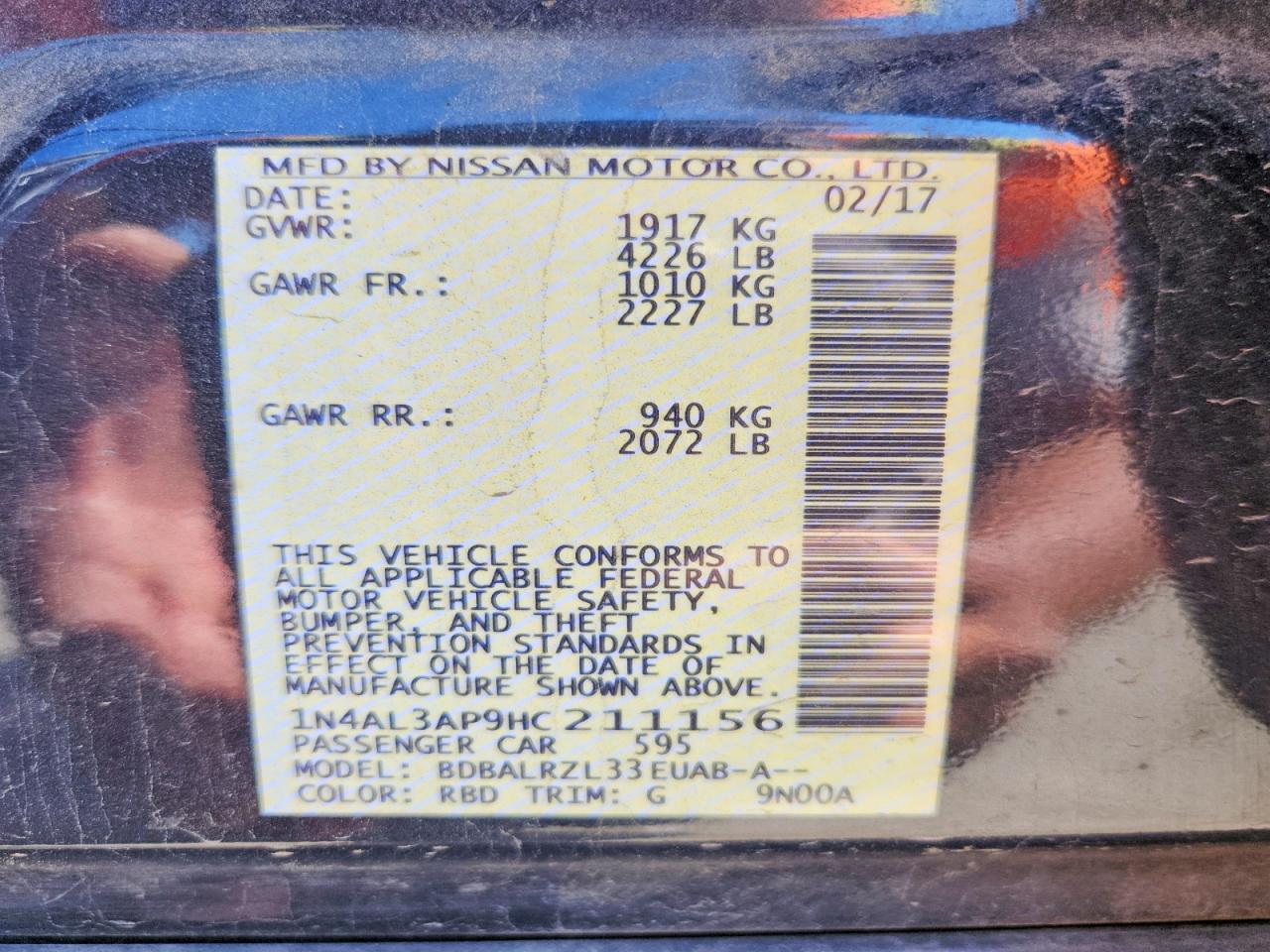 2017 NISSAN ALTIMA 2.5 SL photo 23