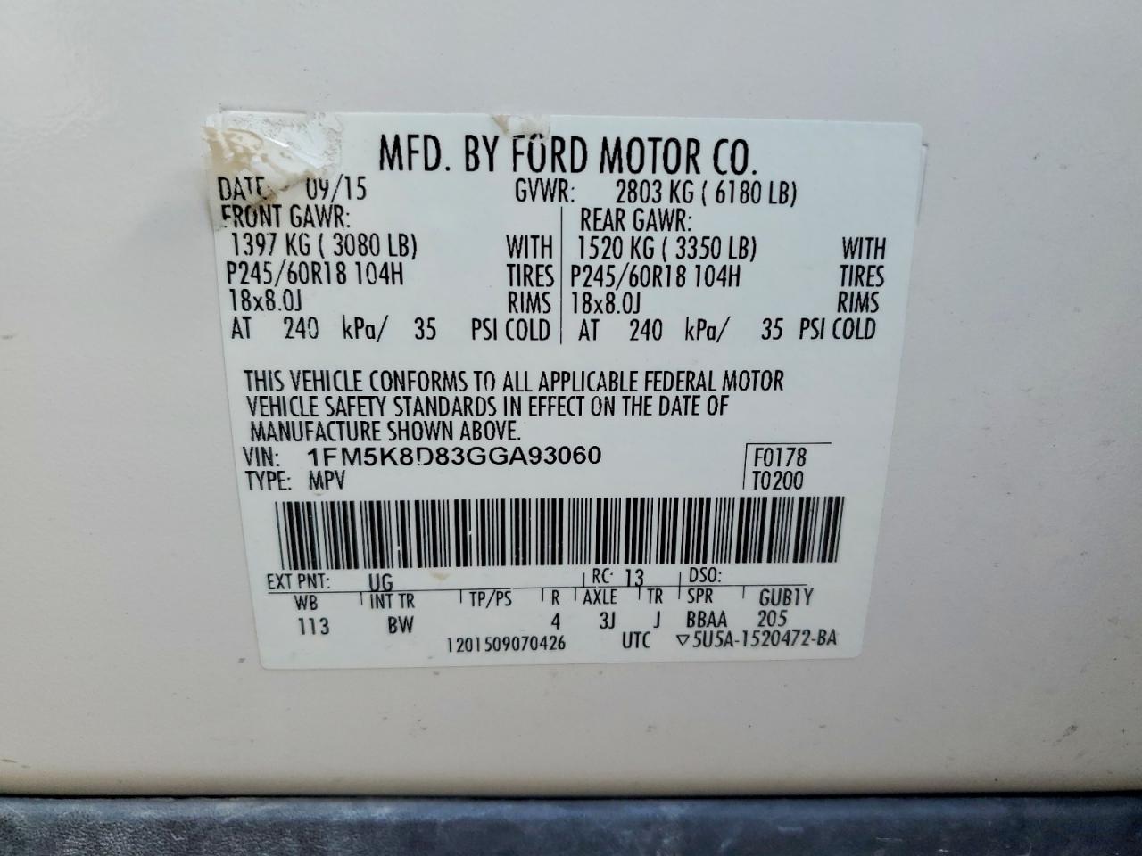 2016 FORD EXPLORER XLT photo 13